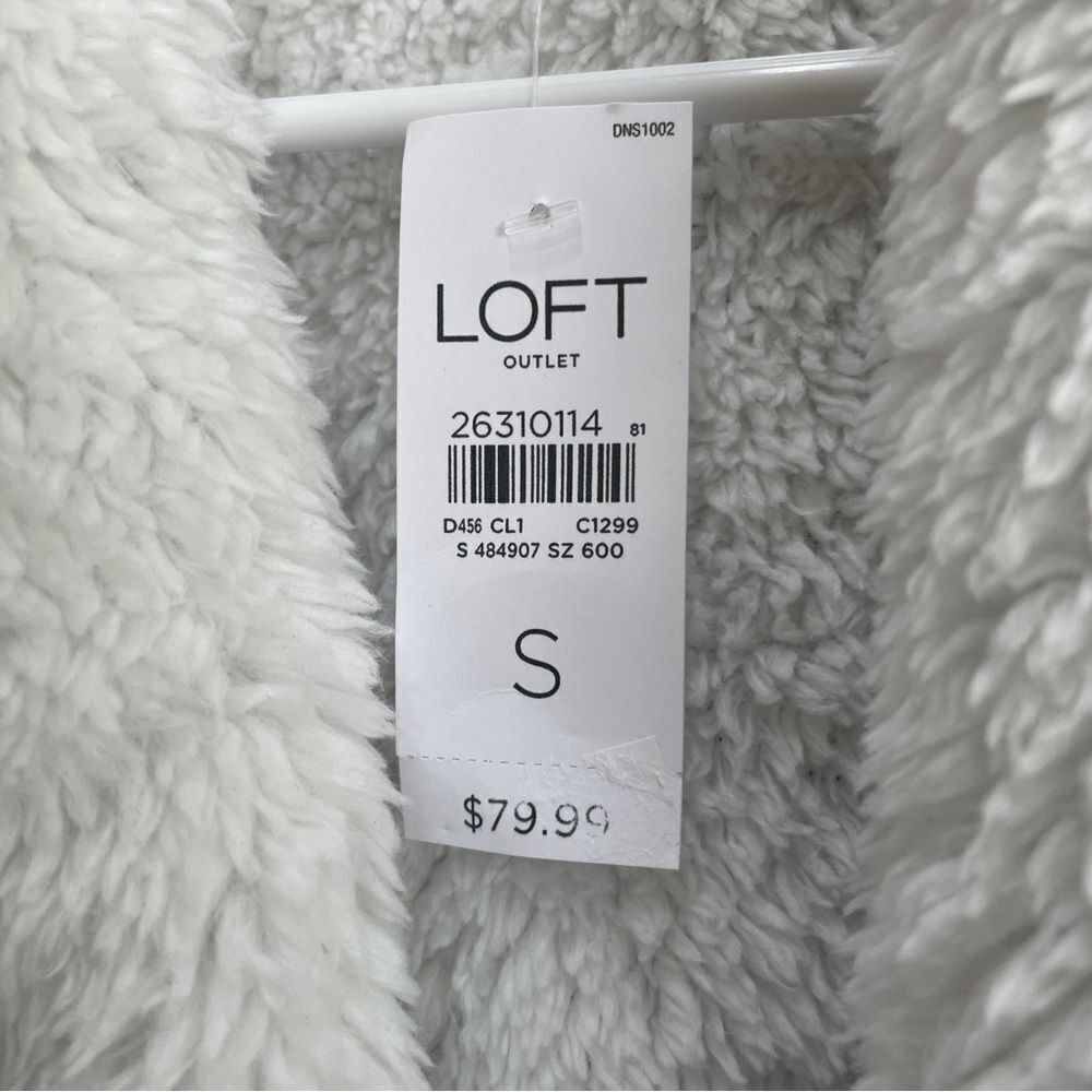 NEW WITH‎ TAGS LOFT LOUNGE WATERFALL SHERPA LINED JACKET IN CHARCOAL - Picture 5 of 7